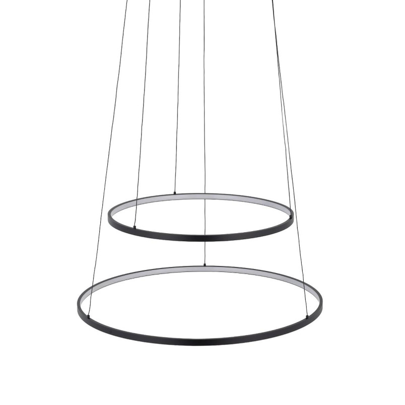 Lampa wisząca 2 okręgi nowoczesne Circolo Power 60cm LED 3000K 45/60 czarna Nowodvorski