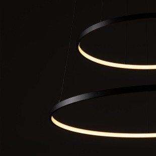 Lampa wisząca 2 okręgi nowoczesne Circolo Power 60cm LED 3000K 45/60 czarna Nowodvorski