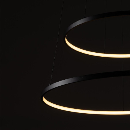 Lampa wisząca 2 okręgi nowoczesne Circolo Power 60cm LED 3000K 45/60 czarna Nowodvorski