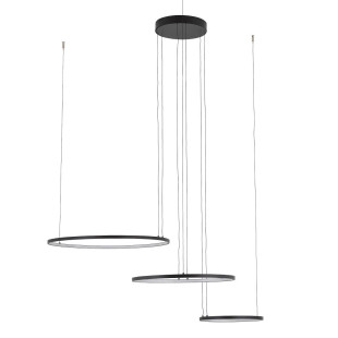 Lampa wisząca 3 okręgi nowoczesne Circolo Power 125cm LED 3000K 60/45/30cm czarna Nowodvorski
