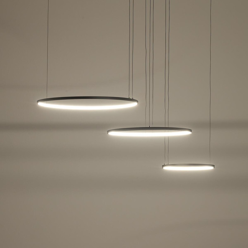 Lampa wisząca 3 okręgi nowoczesne Circolo Power 125cm LED 3000K 60/45/30cm czarna Nowodvorski