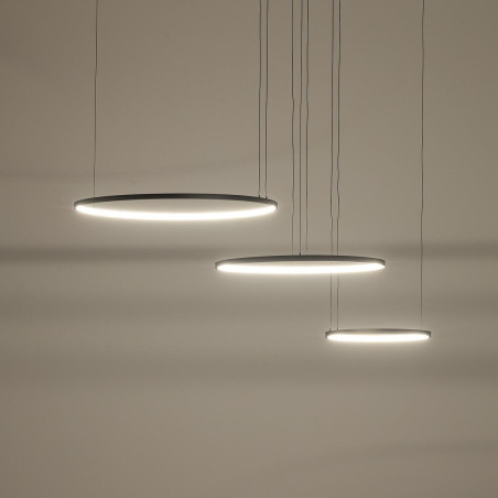 Lampa wisząca 3 okręgi nowoczesne Circolo Power 125cm LED 3000K 60/45/30cm czarna Nowodvorski