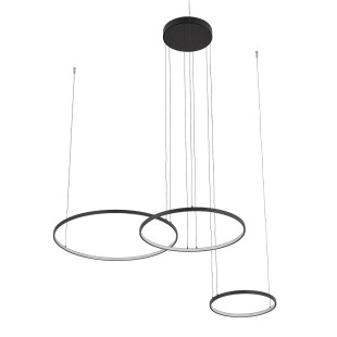 Lampa wisząca 3 okręgi nowoczesne Circolo Power 125cm LED 3000K 60/45/30cm czarna Nowodvorski