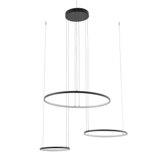 Lampa wisząca 3 okręgi nowoczesne Circolo Power 125cm LED 3000K 60/45/30cm czarna Nowodvorski