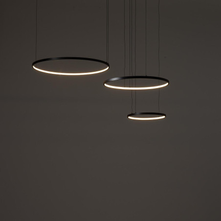 Lampa wisząca 3 okręgi nowoczesne Circolo Power 125cm LED 3000K 60/45/30cm czarna Nowodvorski
