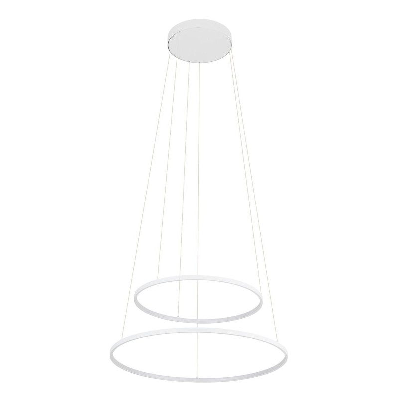 Lampa wisząca 2 okręgi nowoczesne Circolo Power 60cm LED 3000K 45/60 biała Nowodvorski