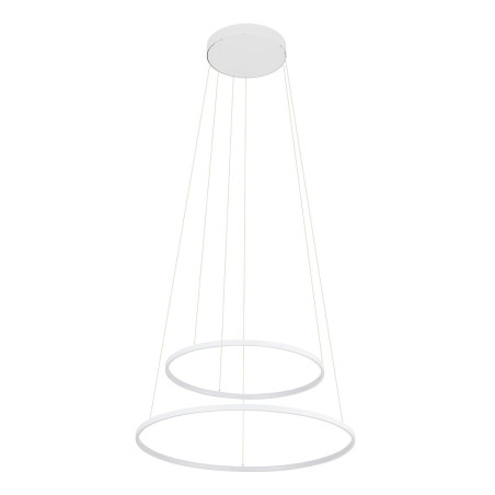 Lampa wisząca 2 okręgi nowoczesne Circolo Power 60cm LED 3000K 45/60 biała Nowodvorski
