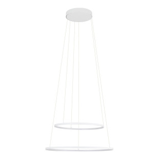 Lampa wisząca 2 okręgi nowoczesne Circolo Power 60cm LED 3000K 45/60 biała Nowodvorski