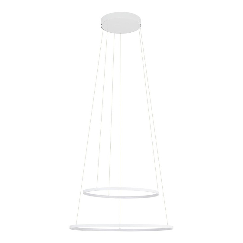 Lampa wisząca 2 okręgi nowoczesne Circolo Power 60cm LED 3000K 45/60 biała Nowodvorski