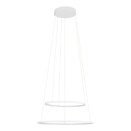 Lampa wisząca 2 okręgi nowoczesne Circolo Power 60cm LED 3000K 45/60 biała Nowodvorski
