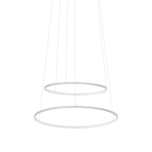 Lampa wisząca 2 okręgi nowoczesne Circolo Power 60cm LED 3000K 45/60 biała Nowodvorski