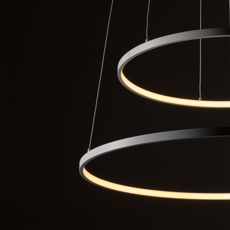 Lampa wisząca 2 okręgi nowoczesne Circolo Power 60cm LED 3000K 45/60 biała Nowodvorski