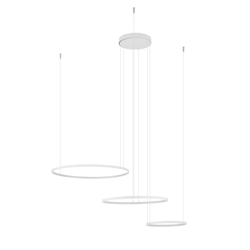 Lampa wisząca 3 okręgi nowoczesne Circolo Power 125cm LED 3000K 60/45/30cm biała Nowodvorski