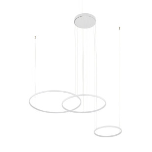 Lampa wisząca 3 okręgi nowoczesne Circolo Power 125cm LED 3000K 60/45/30cm biała Nowodvorski