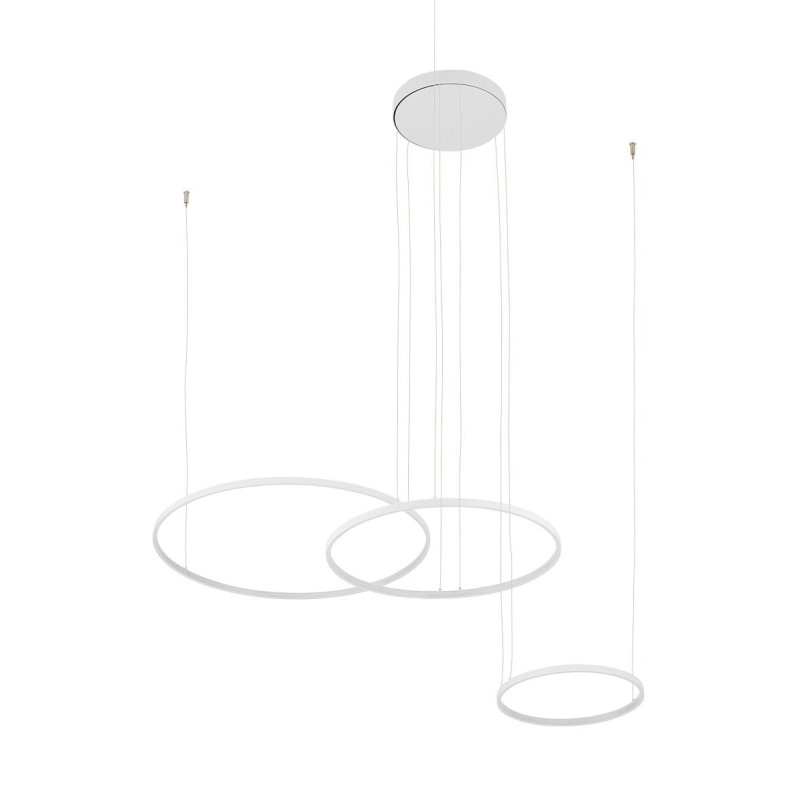 Lampa wisząca 3 okręgi nowoczesne Circolo Power 125cm LED 3000K 60/45/30cm biała Nowodvorski