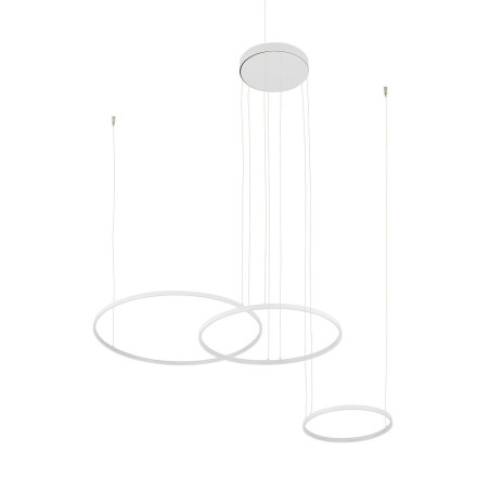Lampa wisząca 3 okręgi nowoczesne Circolo Power 125cm LED 3000K 60/45/30cm biała Nowodvorski