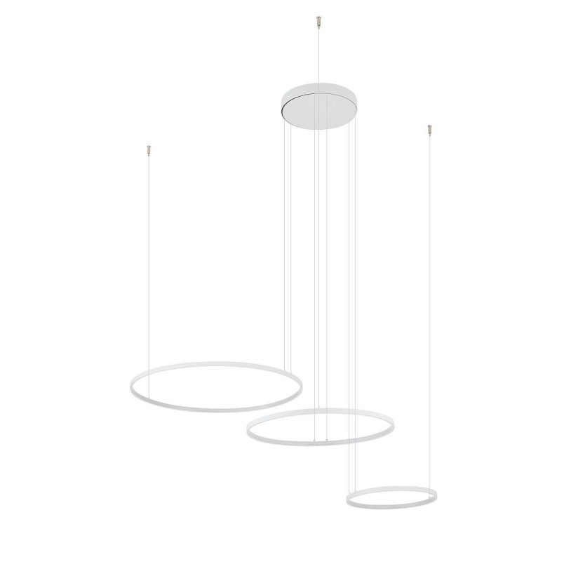 Lampa wisząca 3 okręgi nowoczesne Circolo Power 125cm LED 3000K 60/45/30cm biała Nowodvorski