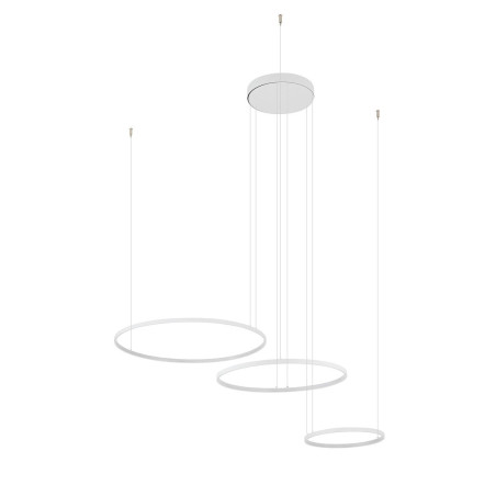 Lampa wisząca 3 okręgi nowoczesne Circolo Power 125cm LED 3000K 60/45/30cm biała Nowodvorski