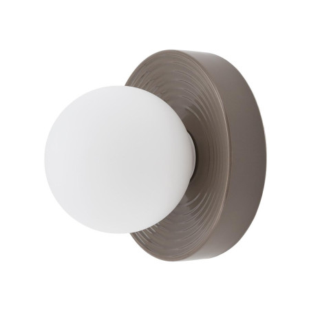 Kinkiet okrągły ceramiczny ze szklaną kulą Clay 22cm biały / brąz Nowodvorski