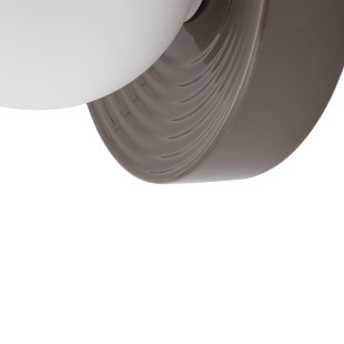 Kinkiet okrągły ceramiczny ze szklaną kulą Clay 22cm biały / brąz Nowodvorski
