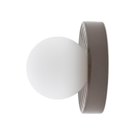 Kinkiet okrągły ceramiczny ze szklaną kulą Clay 22cm biały / brąz Nowodvorski