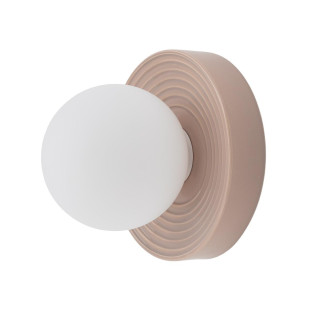 Kinkiet okrągły ceramiczny ze szklaną kulą Clay 22cm biały / róż Nowodvorski