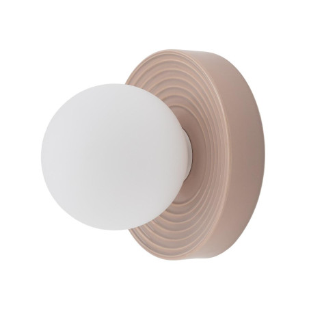 Kinkiet okrągły ceramiczny ze szklaną kulą Clay 22cm biały / róż Nowodvorski
