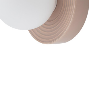 Kinkiet okrągły ceramiczny ze szklaną kulą Clay 22cm biały / róż Nowodvorski
