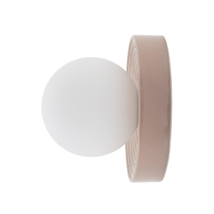 Kinkiet okrągły ceramiczny ze szklaną kulą Clay 22cm biały / róż Nowodvorski
