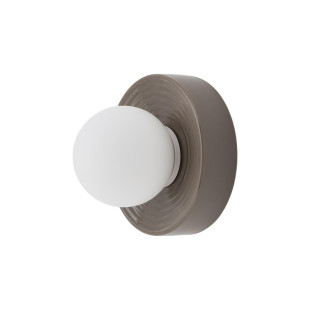 Kinkiet okrągły ceramiczny ze szklaną kulą Clay 16cm biały / brąz Nowodvorski