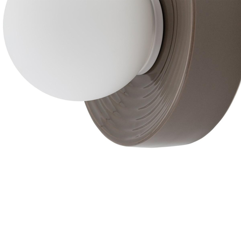 Kinkiet okrągły ceramiczny ze szklaną kulą Clay 16cm biały / brąz Nowodvorski