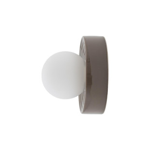 Kinkiet okrągły ceramiczny ze szklaną kulą Clay 16cm biały / brąz Nowodvorski