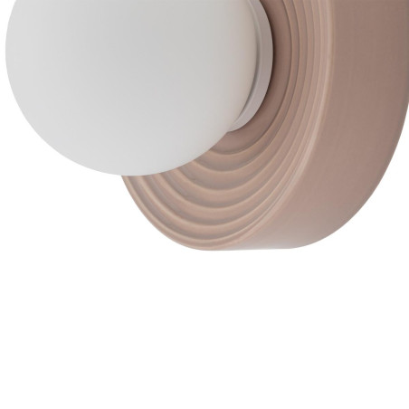 Kinkiet okrągły ceramiczny ze szklaną kulą Clay 22cm biały / róż Nowodvorski