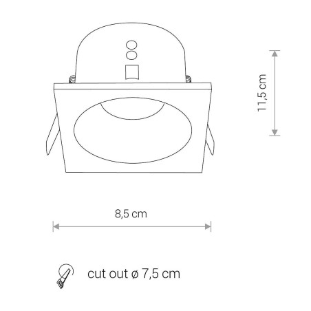 Lampa spot kwadratowa - podtynkowa Delta IP54 8,5cm czarna Nowodvorski