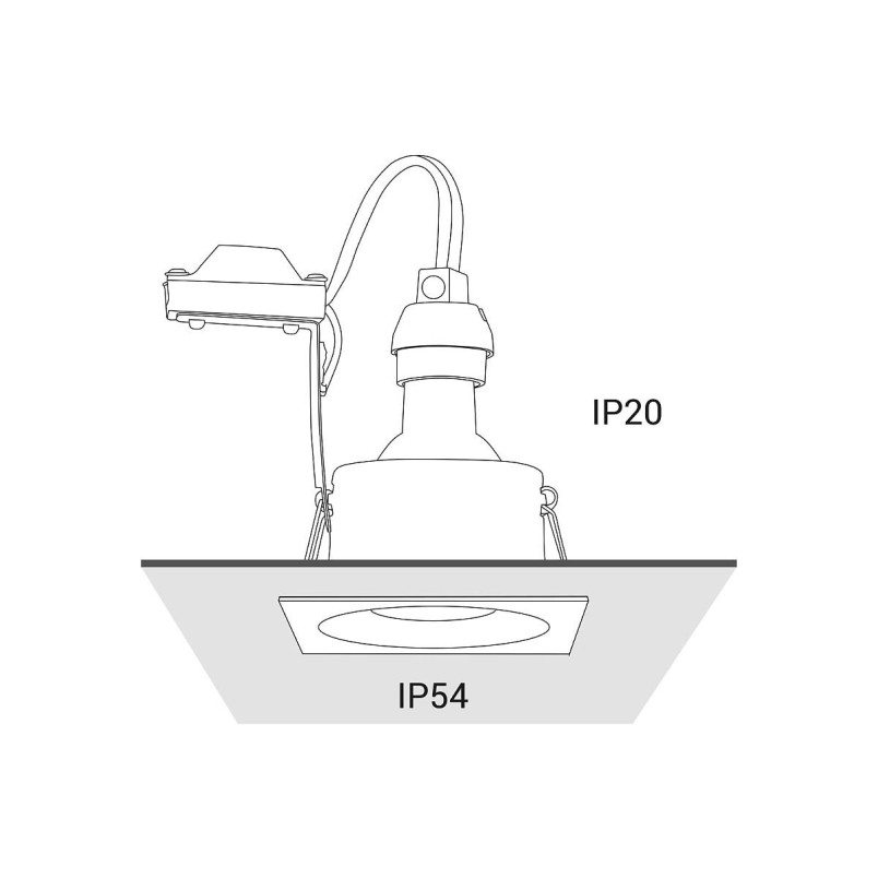 Lampa spot kwadratowa - podtynkowa Delta IP54 8,5cm biała Nowodvorski
