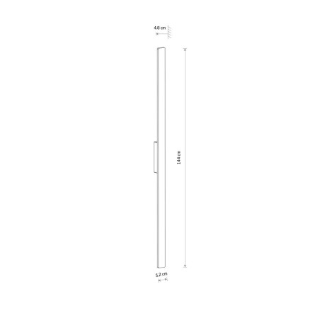 Kinkiet pionowy zewnętrzny Demi 144cm LED 3000K IP54 czarny Nowodvorski