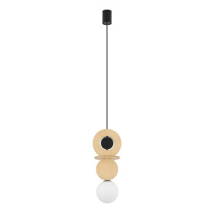Lampa wisząca kula z dekoracyjnymi elementami Drops Wood A 16cm sklejka Nowodvorski