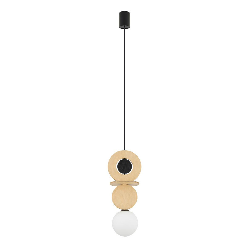Lampa wisząca kula z dekoracyjnymi elementami Drops Wood A 16cm sklejka Nowodvorski
