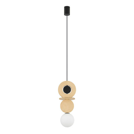Lampa wisząca kula z dekoracyjnymi elementami Drops Wood A 16cm sklejka Nowodvorski