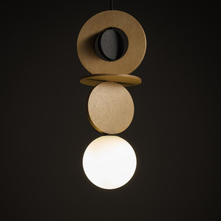 Lampa wisząca kula z dekoracyjnymi elementami Drops Wood A 16cm sklejka Nowodvorski