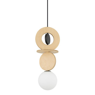 Lampa wisząca kula z dekoracyjnymi elementami Drops Wood A 16cm sklejka Nowodvorski