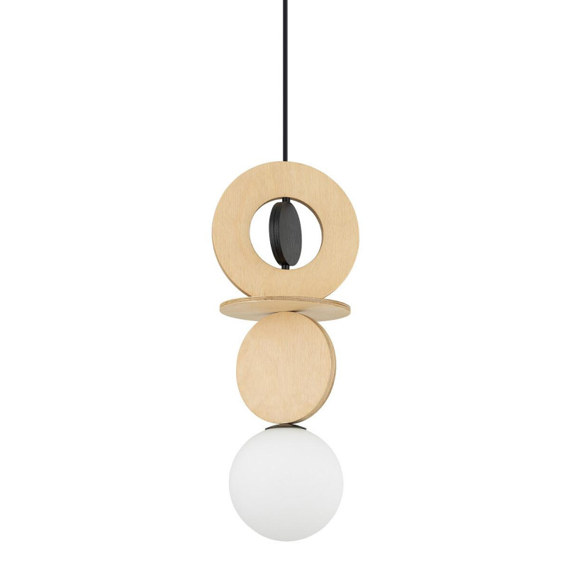 Lampa wisząca kula z dekoracyjnymi elementami Drops Wood A 16cm sklejka Nowodvorski