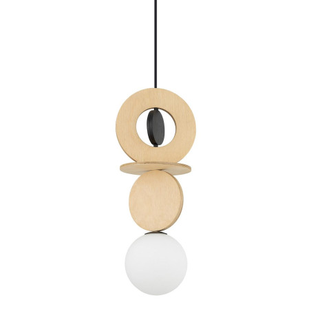 Lampa wisząca kula z dekoracyjnymi elementami Drops Wood A 16cm sklejka Nowodvorski