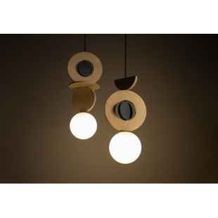 Lampa wisząca kula z dekoracyjnymi elementami Drops Wood A 16cm sklejka Nowodvorski