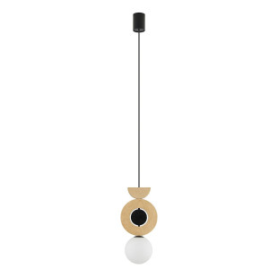 Lampa wisząca kula z dekoracyjnymi elementami Drops Wood B 16cm sklejka Nowodvorski