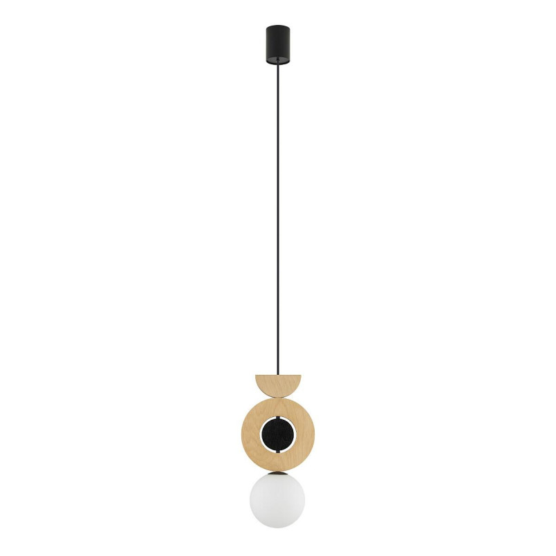 Lampa wisząca kula z dekoracyjnymi elementami Drops Wood B 16cm sklejka Nowodvorski