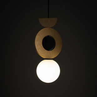 Lampa wisząca kula z dekoracyjnymi elementami Drops Wood B 16cm sklejka Nowodvorski