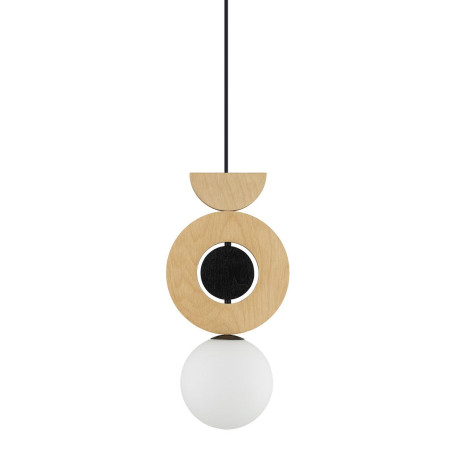 Lampa wisząca kula z dekoracyjnymi elementami Drops Wood B 16cm sklejka Nowodvorski