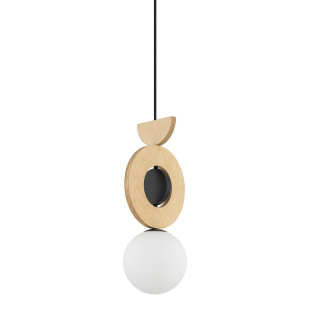 Lampa wisząca kula z dekoracyjnymi elementami Drops Wood B 16cm sklejka Nowodvorski