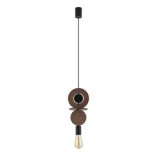 Lampa wisząca z dekoracyjnymi elementami Drops Wood C 16cm ciemne drewno Nowodvorski
